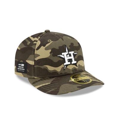 Green Houston Astros Hat - New Era MLB Armed Forces Weekend Low Profile 59FIFTY Fitted Caps USA1764832